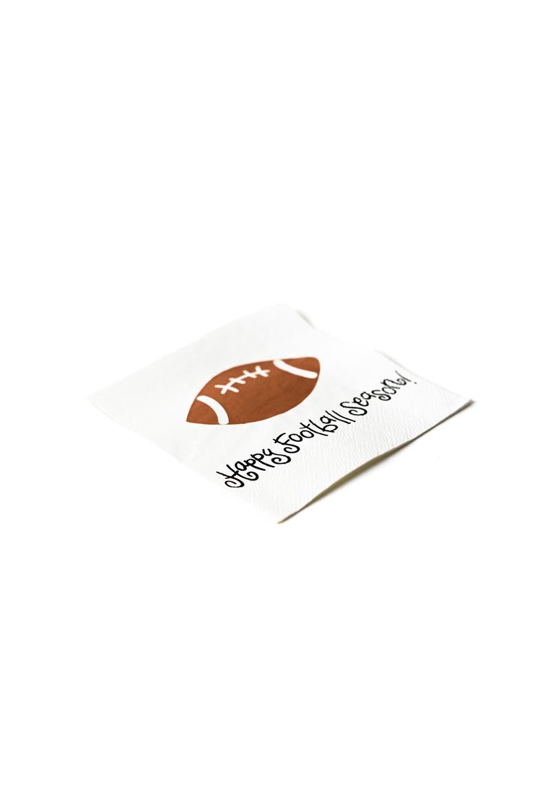 Football Cocktail Napkins Set of 20, Alternate, color, Brown
