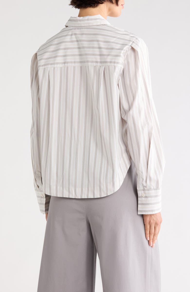Derek Lam 10 Crosby Estrella Striped Button-Up Shirt, Alternate, color, White/ Grey Stripe