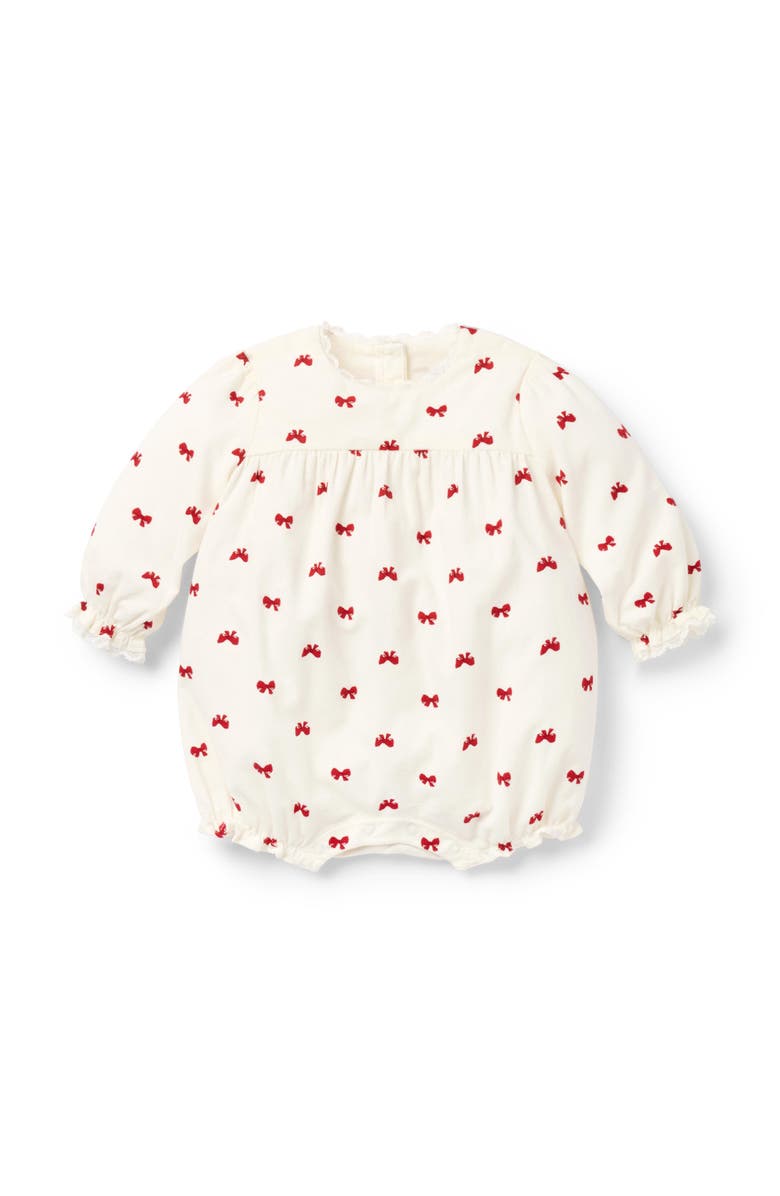 Janie and Jack Baby Bow Corduroy Romper, Main, color, Red Multi