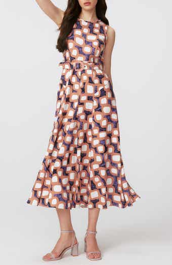 Diane von Furstenberg Elliott Abstract Print Sleeveless Midi Dress