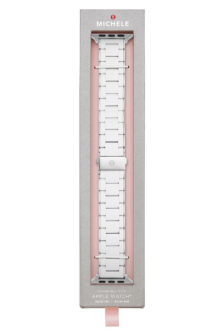 Silicone 20mm Apple Watch® Watchband, Alternate, color, WHITE
