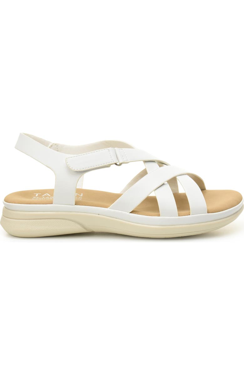 Taryn Rose Lasercut Slide Sandal, Alternate, color, White