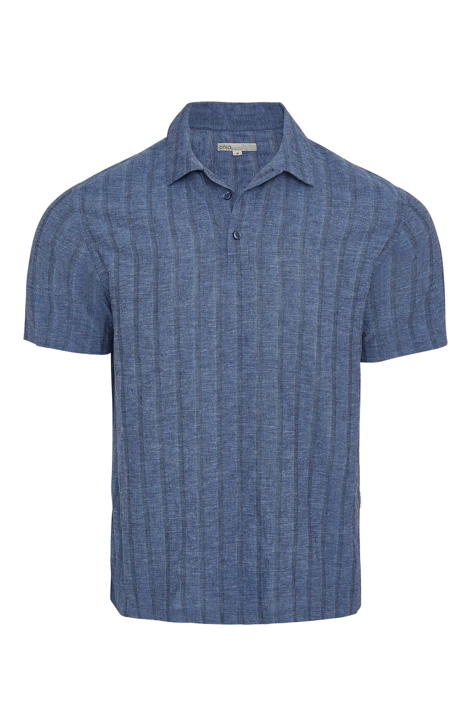 Cotton Linen Pop Over Polo Tee - image 4