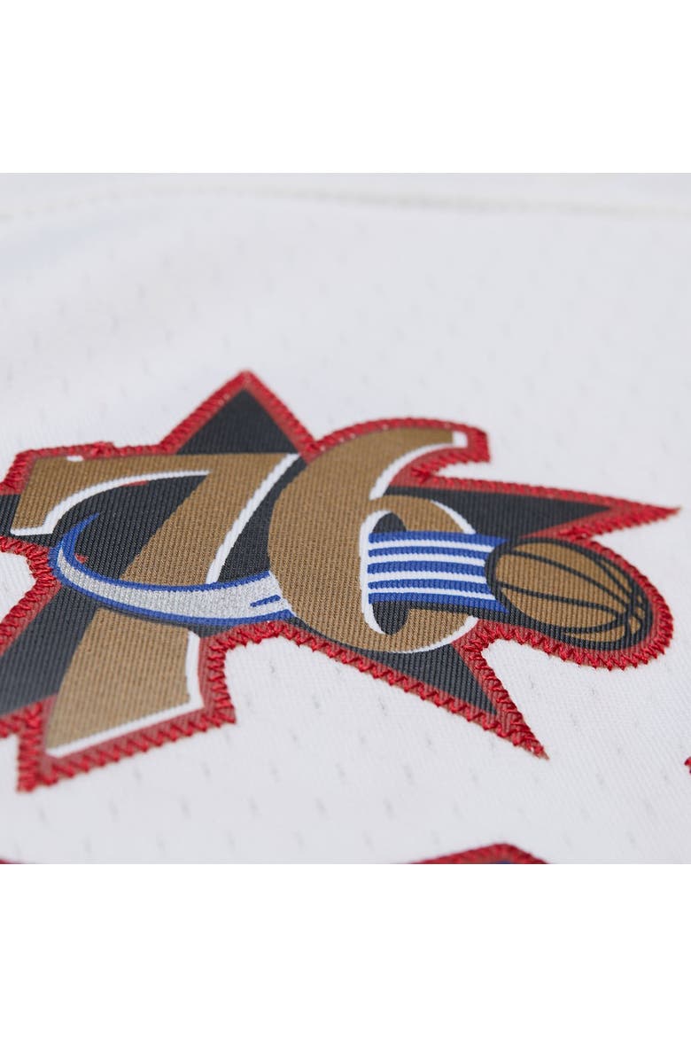 Women's Mitchell & Ness White Philadelphia 76ers Cropped Fashion Jersey, Alternate, color, White