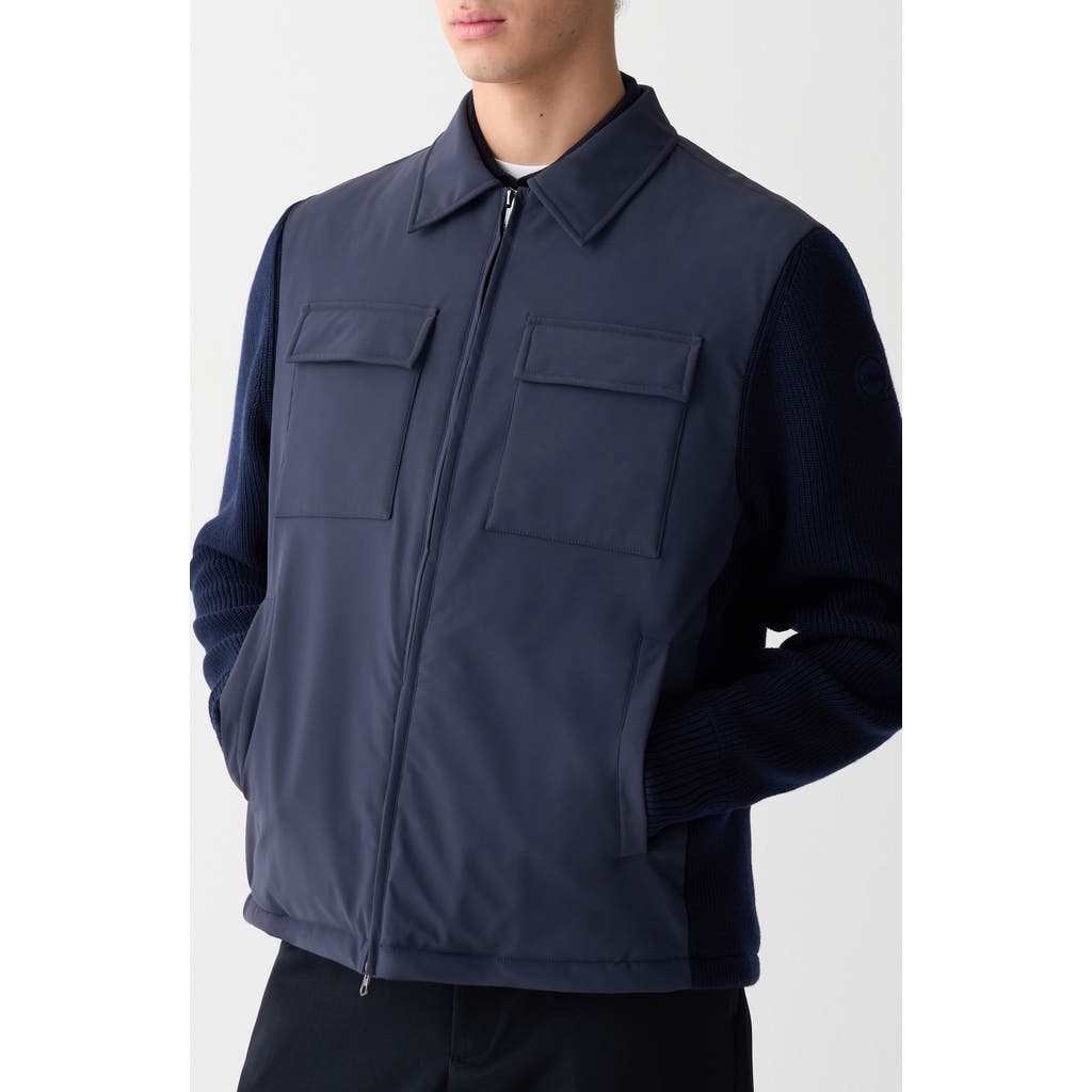 COLMAR Parklife Mixed Media Insulated Shirt Jacket in Navy Blue  product