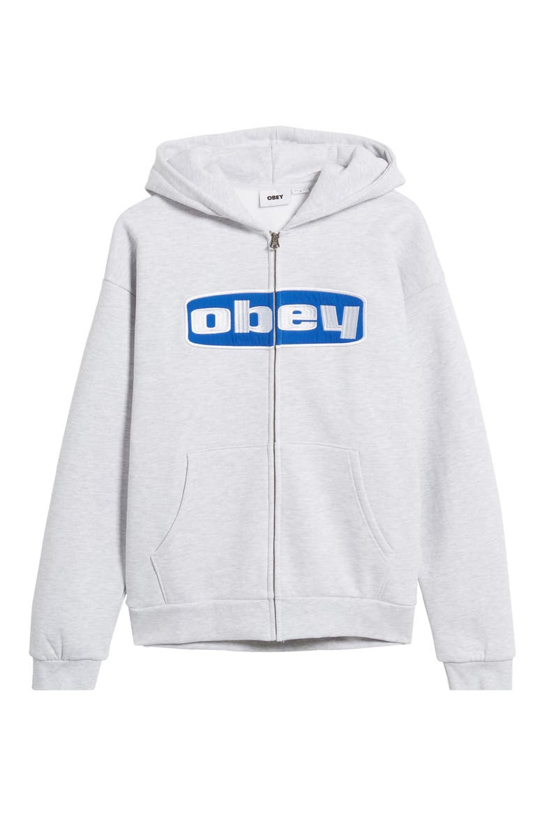 Boxed In Extra Heavy Zip Hoodie, Alternate, color, ASH GREY
