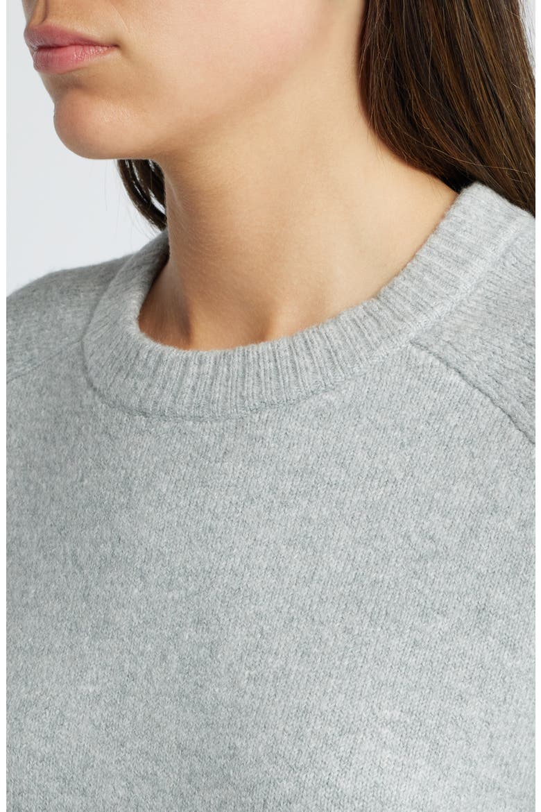 Crewneck Raglan Cotton Blend Sweater, Alternate, color, GREY HEATHER