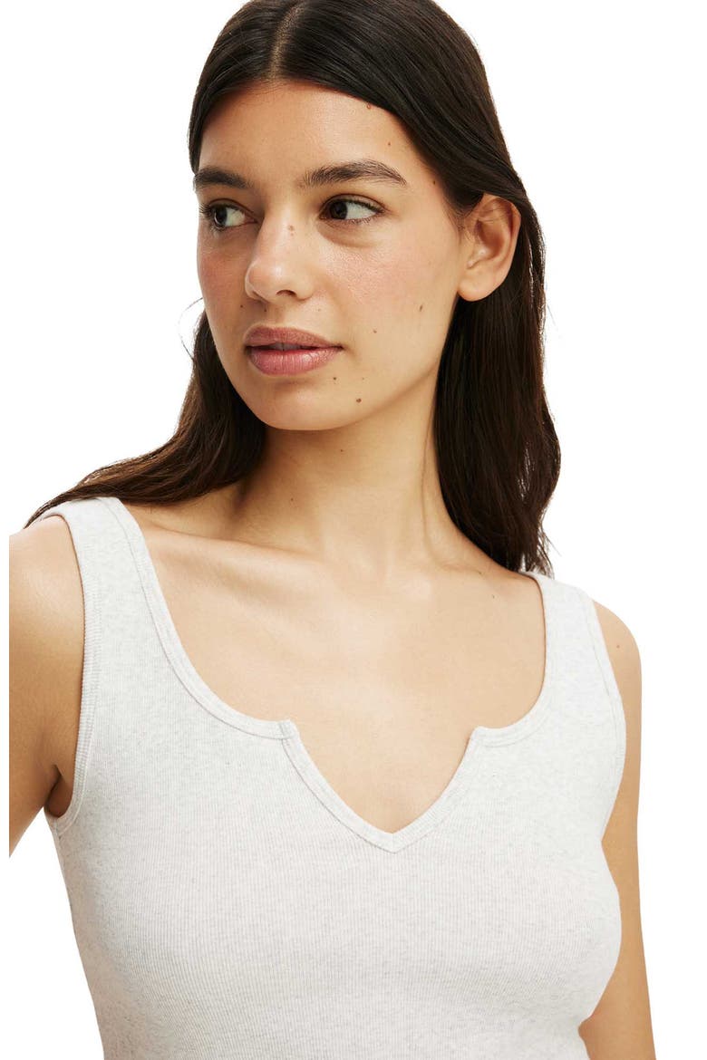 Women's Rib Notch Tank, Alternate, color, Light Grey Marle