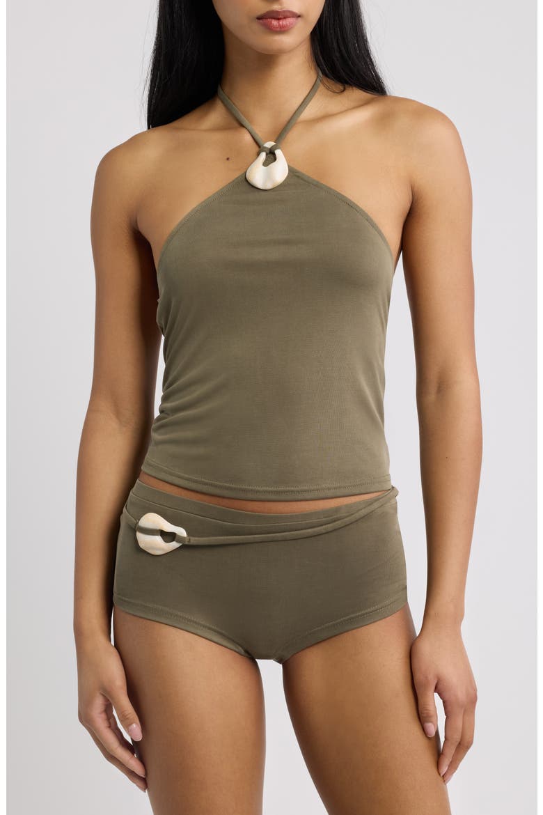 Kireza Twist Halter Top, Main, color, KHAKI