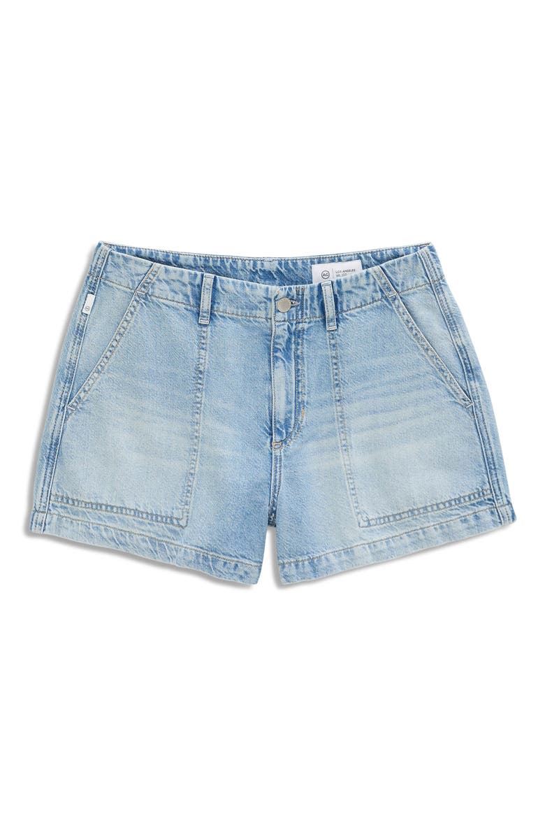 Analeigh High Waist Workwear Denim Shorts, Alternate, color, WINE GARDEN