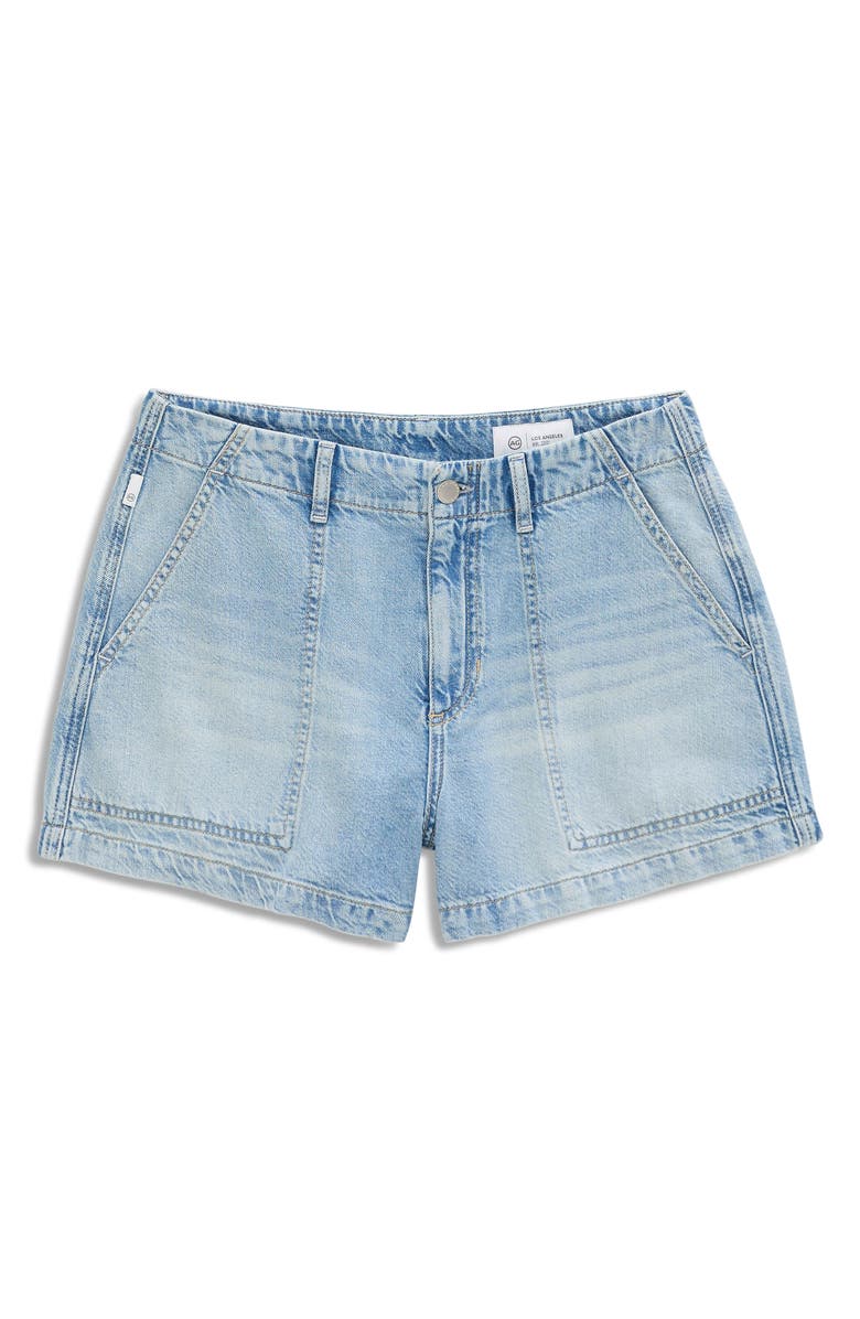 AG Analeigh High Waist Workwear Denim Shorts, Alternate, color, Wine Garden