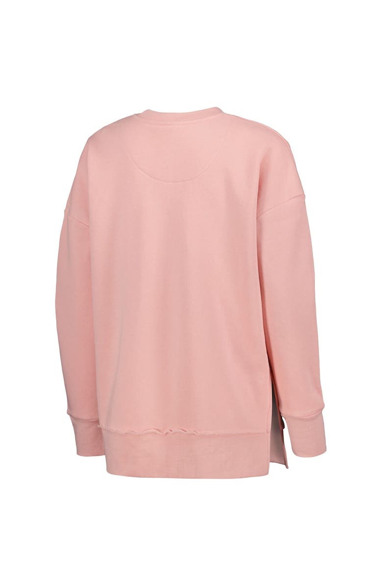 PRESSBOX Women's Pressbox Pink Wisconsin Badgers La Jolla Fleece Pullover Sweatshirt, Alternate, color, 