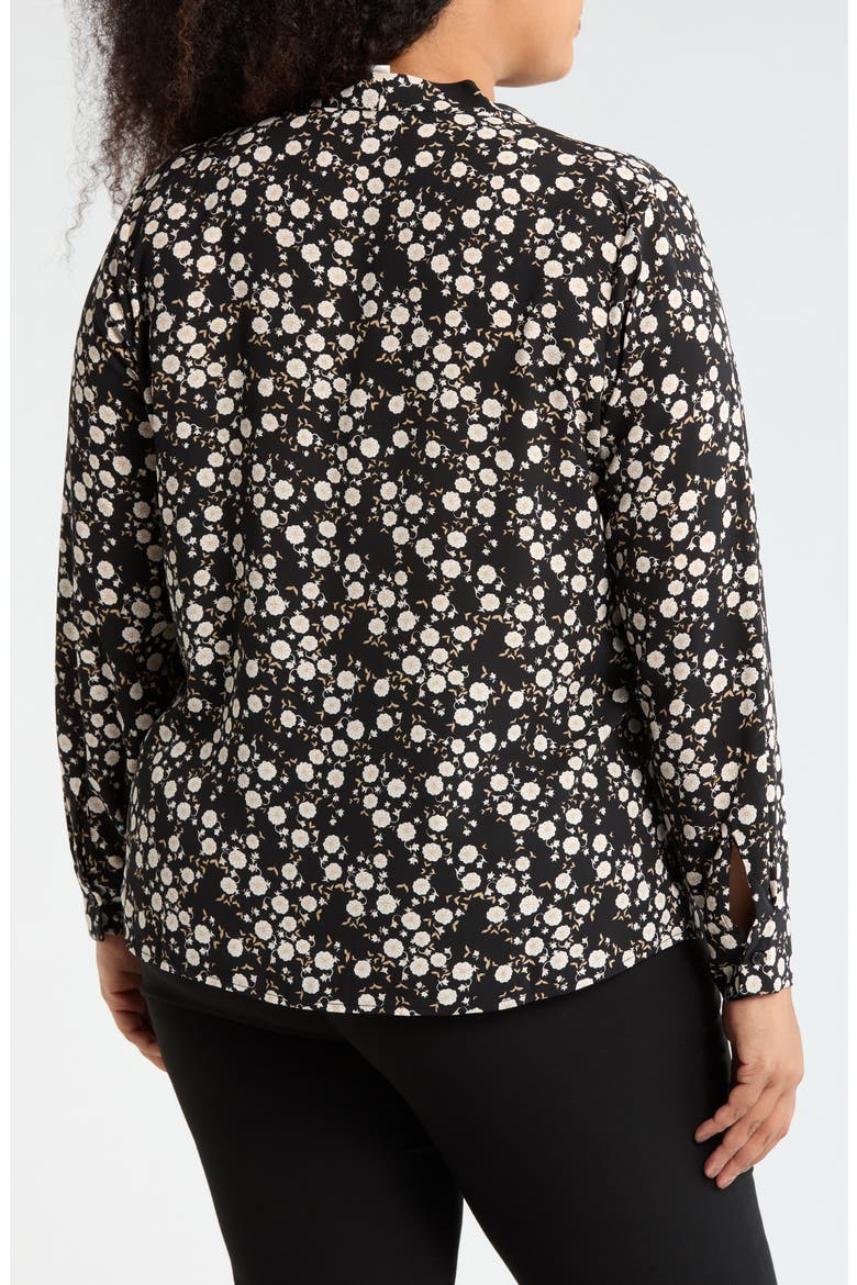 V-Neck Top, Alternate, color, BLACK- IVORY JOSIE DITSY
