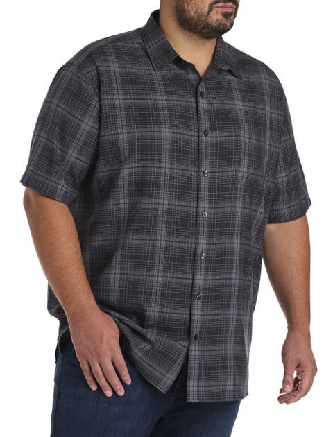 Big & Tall Microfiber Large Plaid Sport Shirt