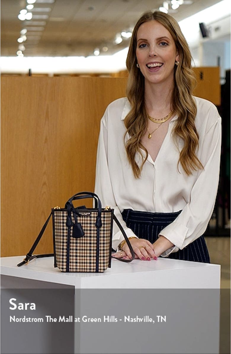 Mini Perry Plaid North/South Tote, sales video thumbnail