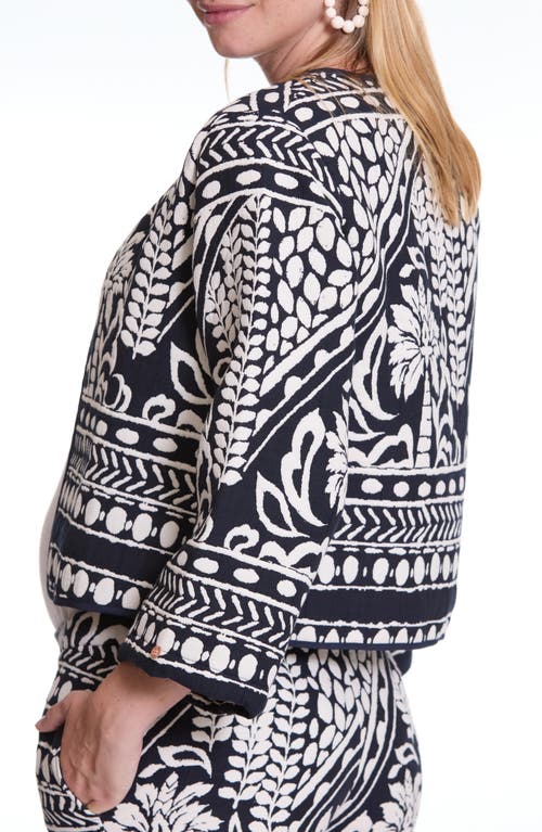 Cache Coeur Java Jacquard Maternity Jacket In Black/white Multi
