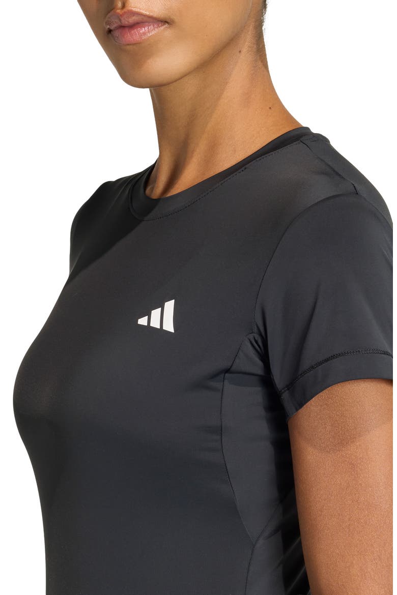Power Essentials Workout Contour T-Shirt, Alternate, color, BLACK