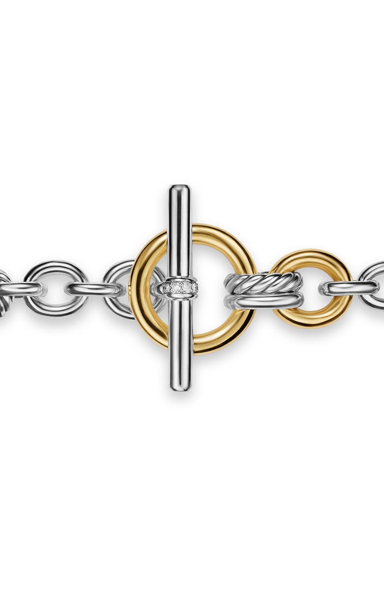David Yurman DY Mercer<sup>®</sup> Toggle Chain Bracelet in Sterling Silver with 18K Yellow Gold and Diamonds, 12.7mm, Alternate, color, Diamond