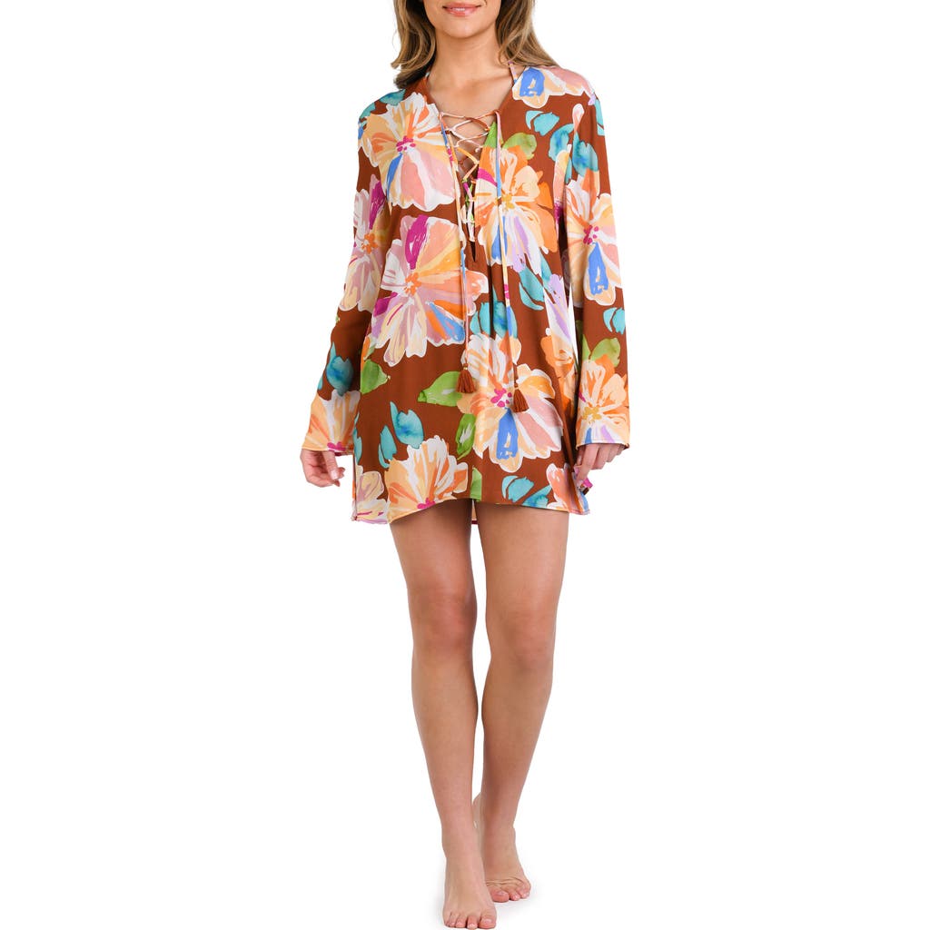 La Blanca Saharan Sands V-neck Tunic Coverup In Brown