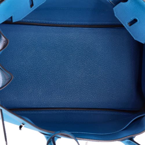 Pre-owned Hermes Hermes Birkin Handbag Blue Epsom With Palladium Hardware 30 In Blue