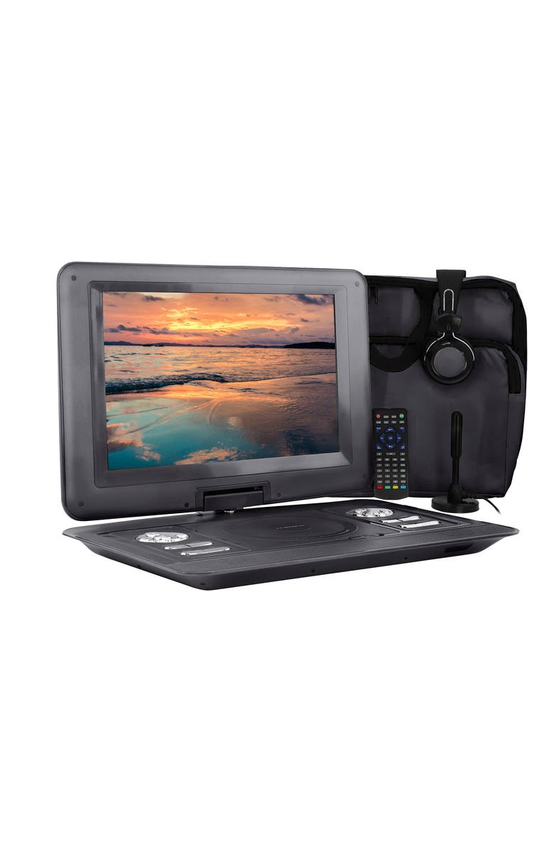 Trexonic 14.1in Portable TV+DVD Player with Swivel TFT-LCD Screen and USB,SD,AV,HDMI Inputs, Main, color, Black