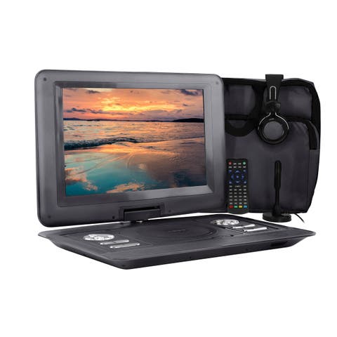 14.1in Portable TV+DVD Player with Swivel TFT-LCD Screen and USB,SD,AV,HDMI Inputs