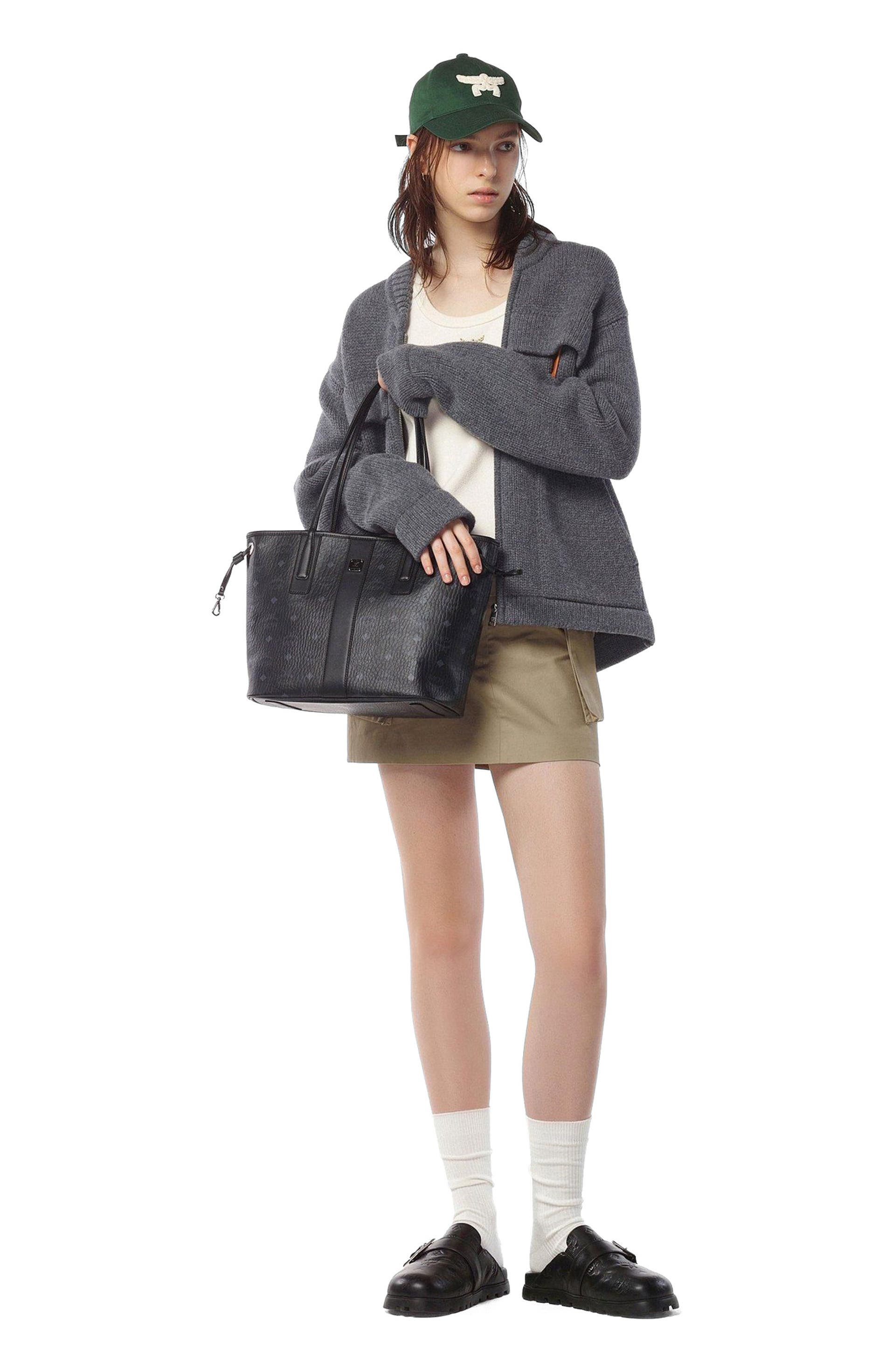 MCM Small Reversible Liz Shopper in Visetos, Alternate, color, 