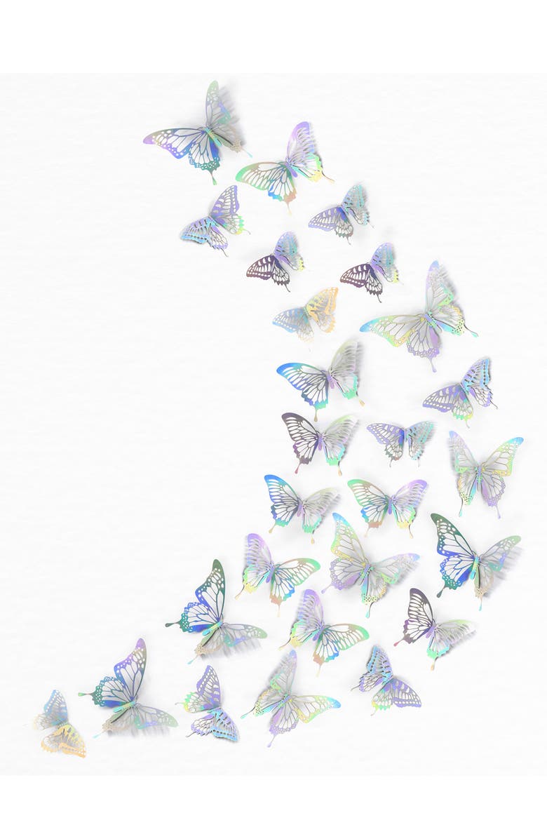 WALPLUS 3D Butterflies 78-Piece Wall Sticker, Main, color, 