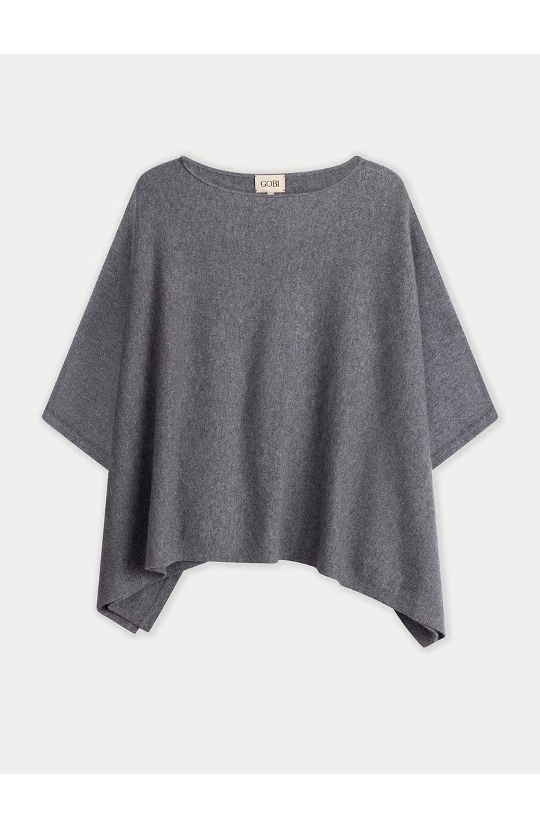 GOBI Mongolian Cashmere Boat-Neck Cashmere Poncho, Alternate, color, Dim Gray
