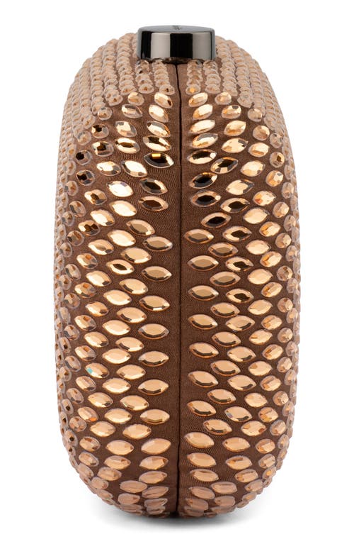 Olga Berg Brooks Hotfix Frame Clutch In Brown