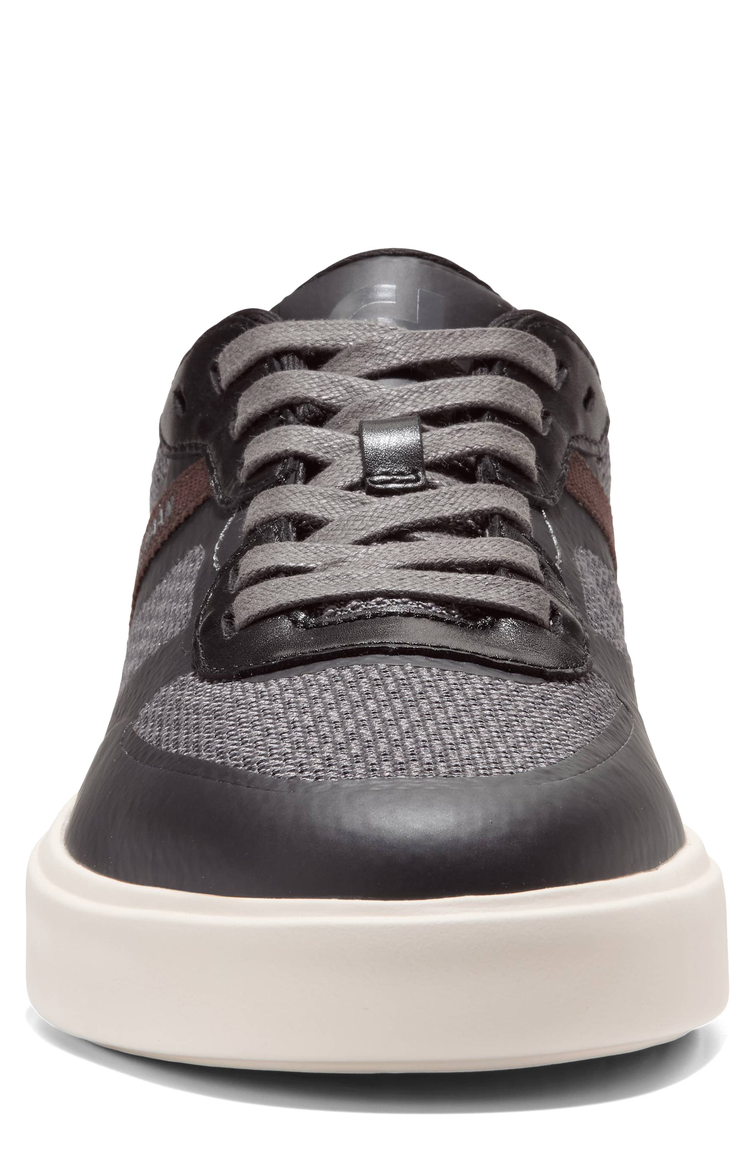Grand Crosscourt Champ Leather Sneaker, Alternate, color, MAGNET / BLACK / IVORY