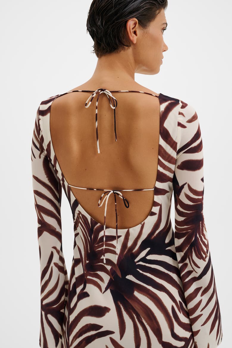 Jennelie Open Back Chiffon Maxi Dress, Alternate, color, Burnt Leaf