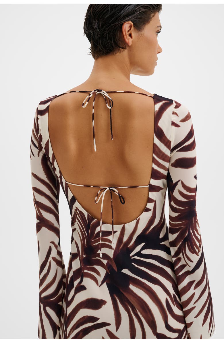 Malina Jennelie Open Back Chiffon Maxi Dress, Alternate, color, Burnt Leaf