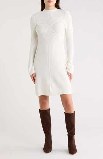 Ellen Tracy Mock Neck Long Sleeve Sweater Dress