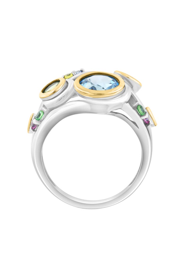 Bezel Set Gemstone Cluster Ring, Alternate, color, BLUE