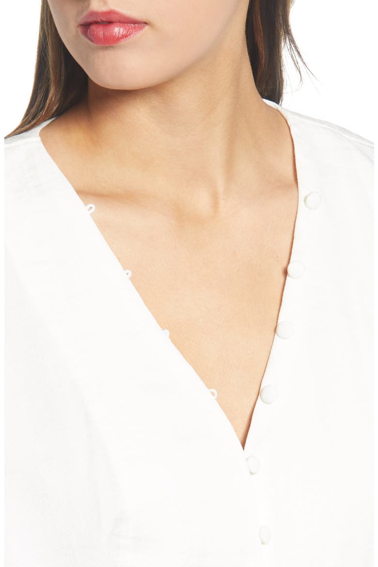 Cinched Waist Top, Alternate, color, WHITE