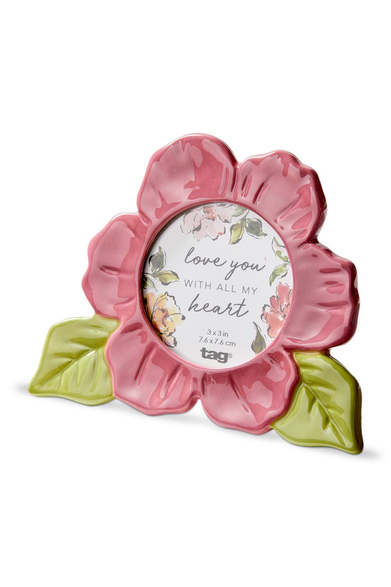 Bloom Photo Frame 3X3 Pink Earthenware Spring, Main, color, Pink