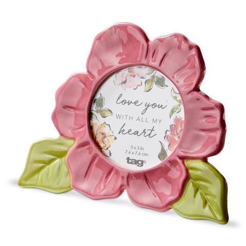 Bloom Photo Frame 3X3 Pink Earthenware Spring