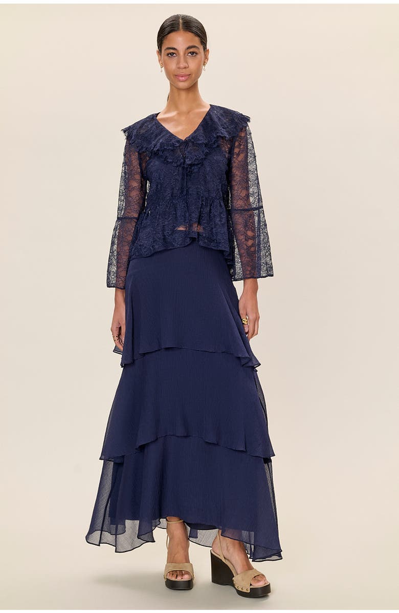 Rebecca Taylor Skye Lace Top, Alternate, color, Maritime Blue