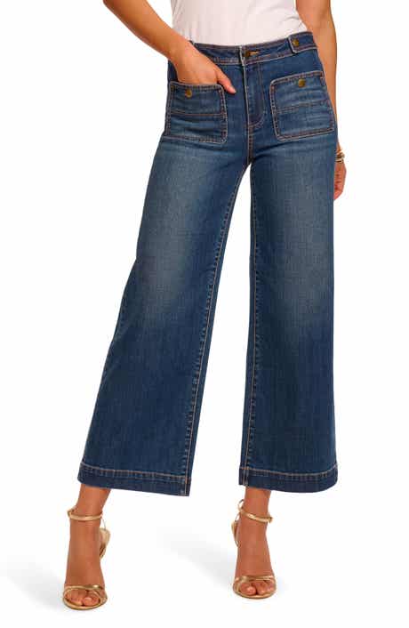 Gemma Patch Pocket Wide Leg Jeans
