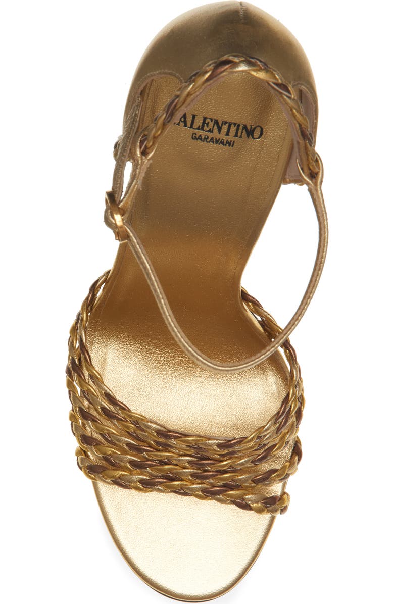 Valentino Garavani Hi Dolly Metallic Ankle Strap Sandal, Alternate, color, Antique Brass