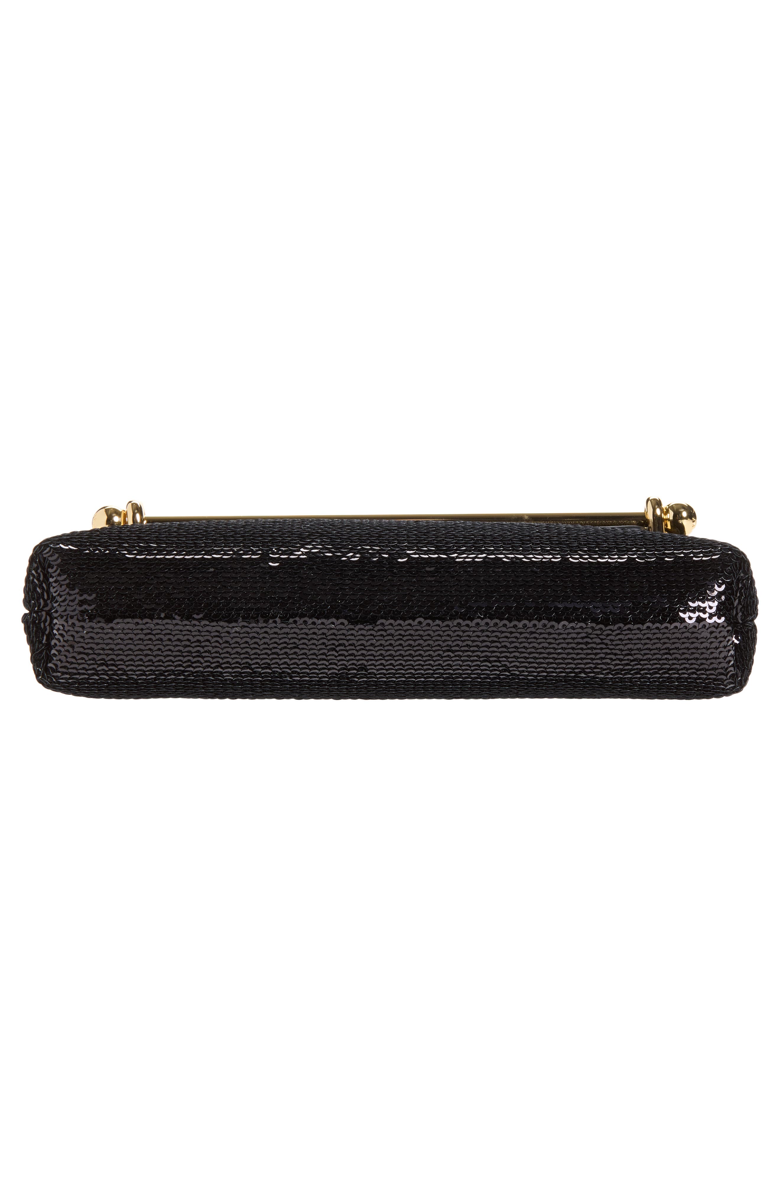 Mini Stylist Sequin & Leather Crossbody Bag, Alternate, color, BLACK