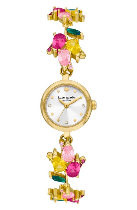 monroe tulip crystal strap watch, 24mm
