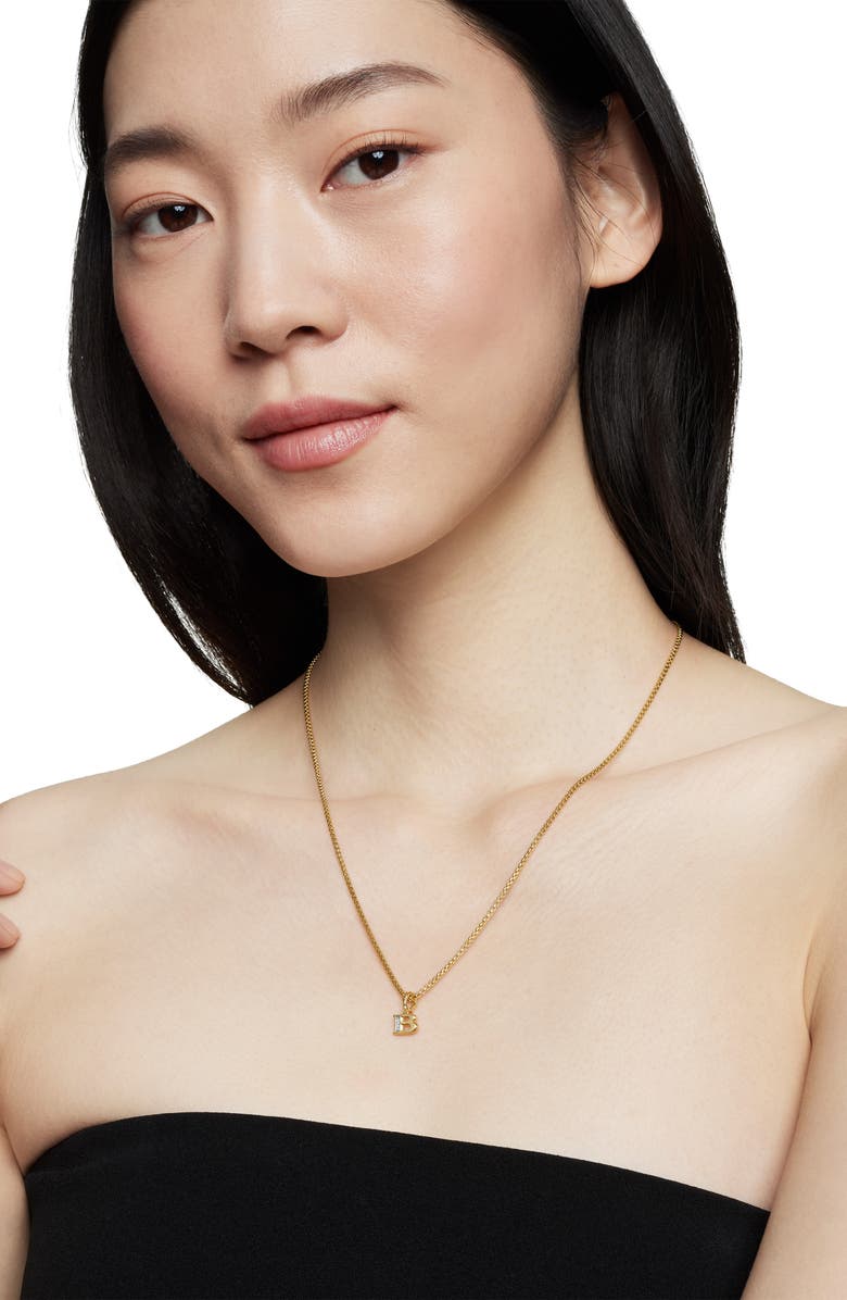 David Yurman Pavé A Initial Pendant in 18K Yellow Gold with Diamonds, Alternate, color, 18K Yellow Gold - B