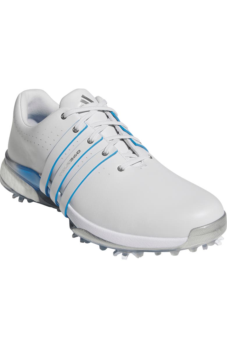 adidas Tour360 24 Golf Shoe, Main, color, Grey/ Silver Metallic/ Blue