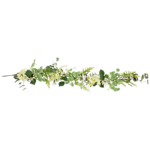 Northlight Hydrangea And Eucalyptus Artificial Floral Spring Garland In Green