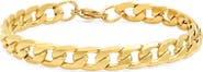 STEELTIME 18k Gold Plated Curb Link Bracelet
