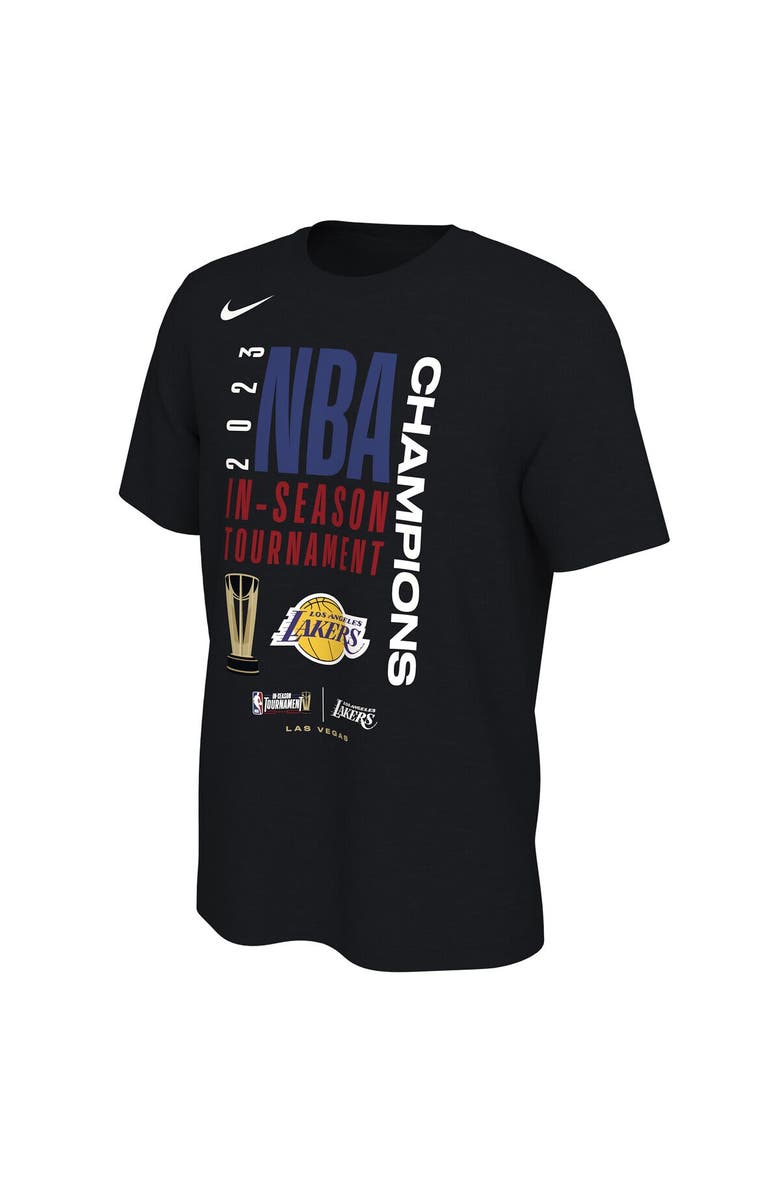 Nike Unisex Nike Black Los Angeles Lakers 2023 NBA In-Season Tournament Champions Locker Room T-Shirt, Alternate, color,