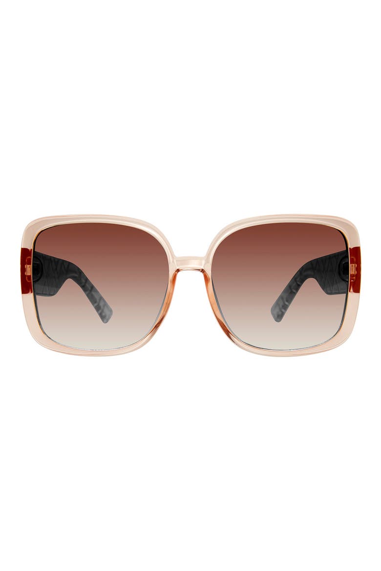 59mm Square Sunglasses, Main, color, CRYSTAL BLUSH/ BROWN GRADIENT