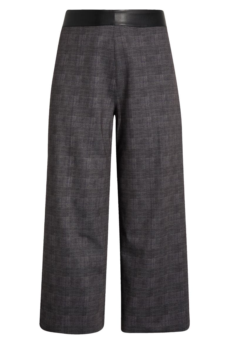 Denver High Waist Ankle Wide Leg Ponte Pants, Alternate, color, CHARCOAL GLEN PLAID
